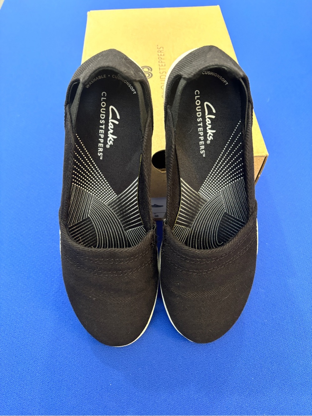 Cloudsteppers by Clarks Black Slip-On Sneakers
